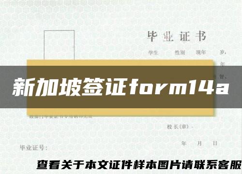 新加坡签证form14a