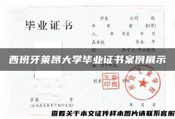 西班牙莱昂大学毕业证书案例展示