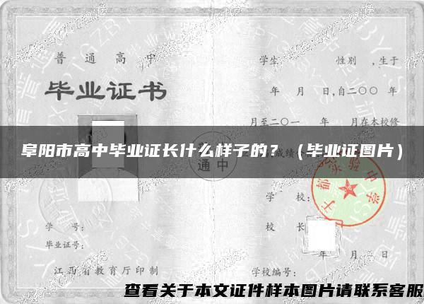 阜阳市高中毕业证长什么样子的？（毕业证图片）