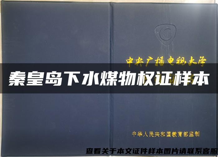 秦皇岛下水煤物权证样本