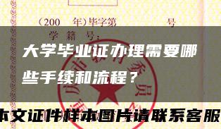 大学毕业证办理需要哪些手续和流程？