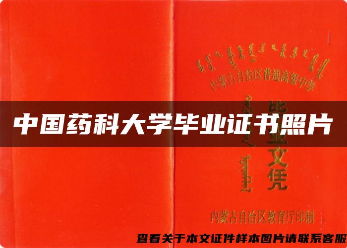 中国药科大学毕业证书照片