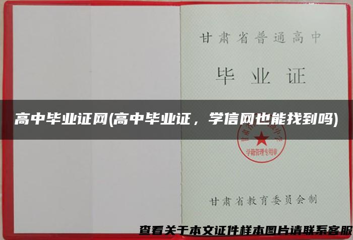 高中毕业证网(高中毕业证，学信网也能找到吗)