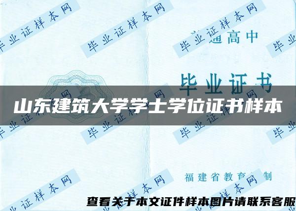 山东建筑大学学士学位证书样本