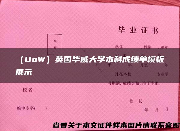 （UoW）英国华威大学本科成绩单模板展示