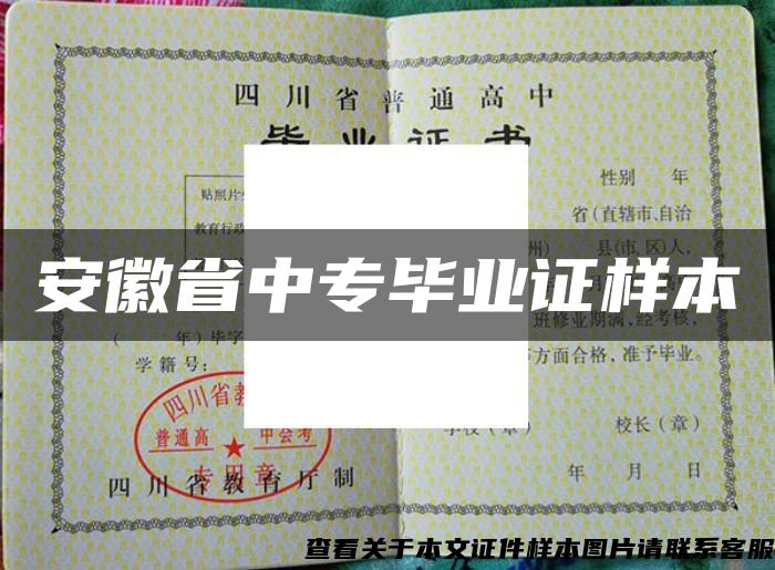 安徽省中专毕业证样本