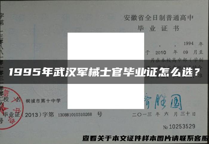 1995年武汉军械士官毕业证怎么选？