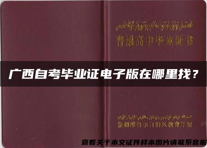 广西自考毕业证电子版在哪里找？