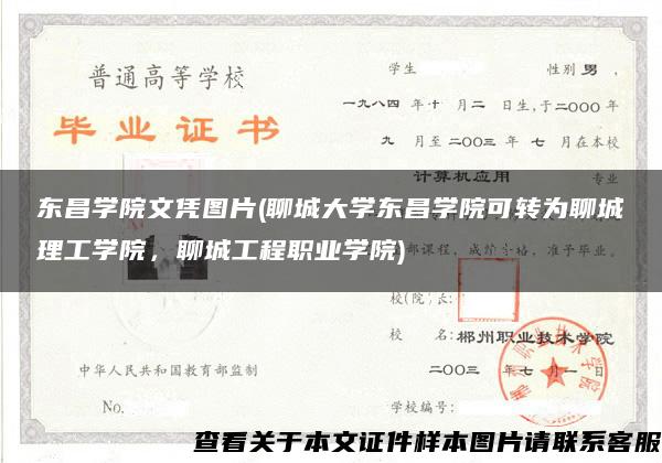 东昌学院文凭图片(聊城大学东昌学院可转为聊城理工学院，聊城工程职业学院)