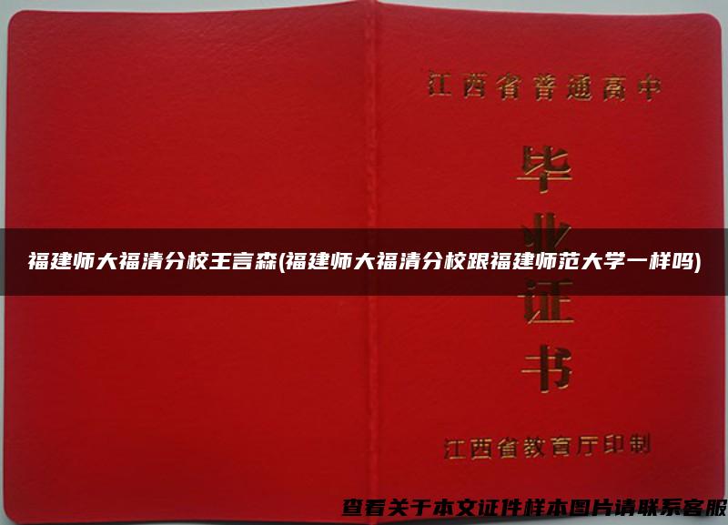 福建师大福清分校王言森(福建师大福清分校跟福建师范大学一样吗)