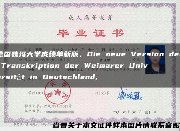 德国魏玛大学成绩单新版，Die neue Version der Transkription der Weimarer Universität in Deutschland,