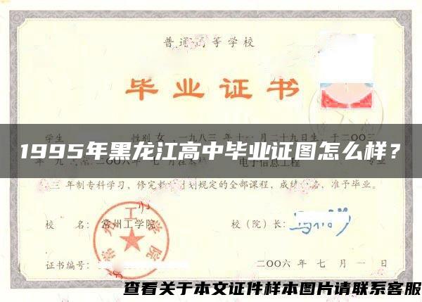 1995年黑龙江高中毕业证图怎么样？