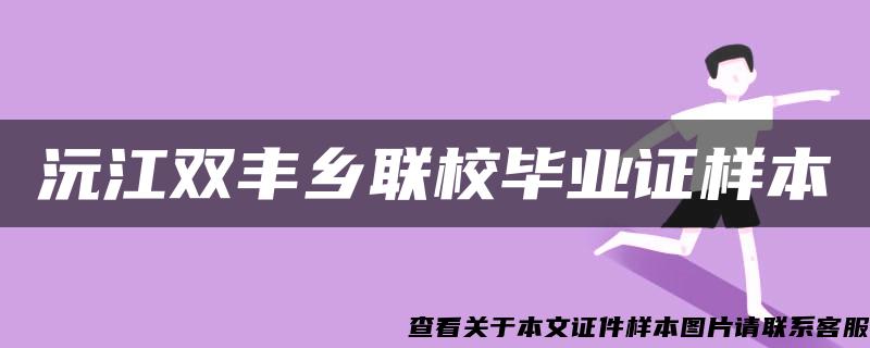 沅江双丰乡联校毕业证样本