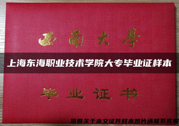 上海东海职业技术学院大专毕业证样本