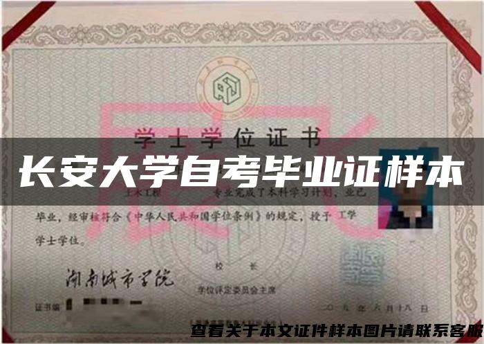 长安大学自考毕业证样本