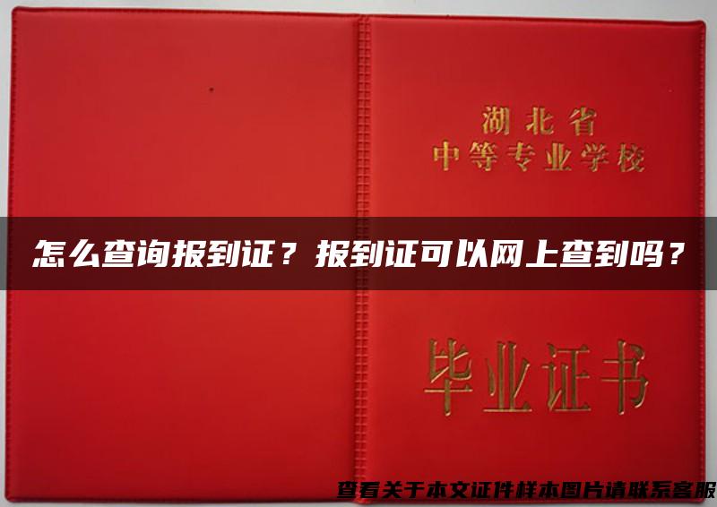 怎么查询报到证？报到证可以网上查到吗？