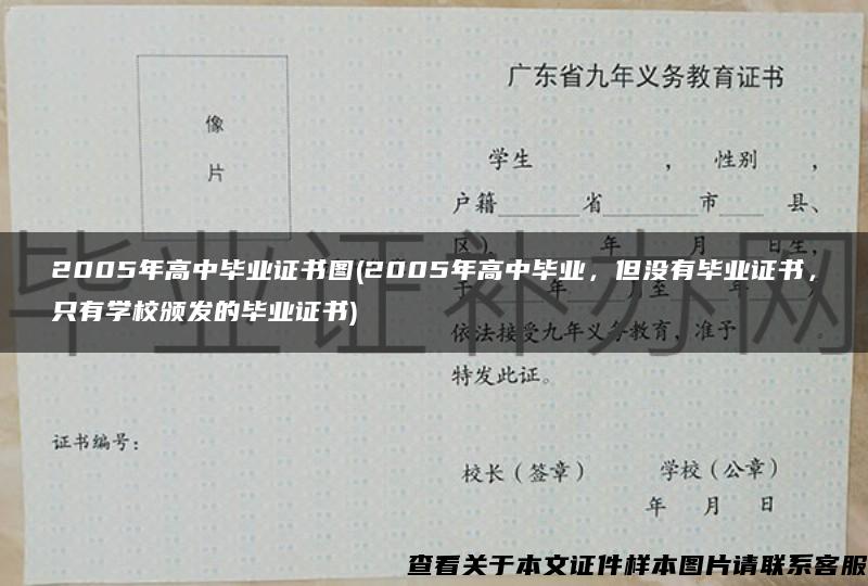 2005年高中毕业证书图(2005年高中毕业，但没有毕业证书，只有学校颁发的毕业证书)