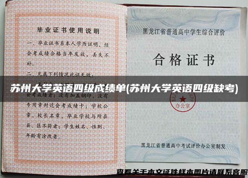 苏州大学英语四级成绩单(苏州大学英语四级缺考)