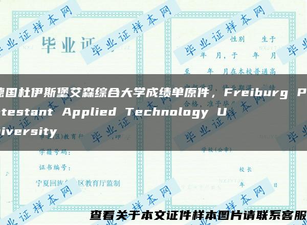 德国杜伊斯堡艾森综合大学成绩单原件，Freiburg Protestant Applied Technology University