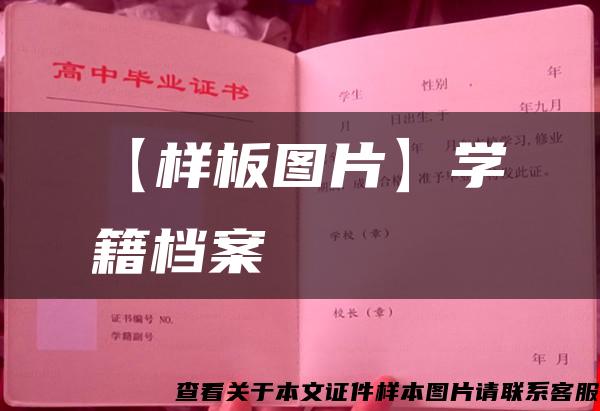 【样板图片】学籍档案