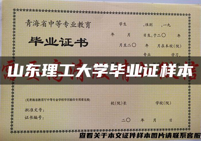 山东理工大学毕业证样本