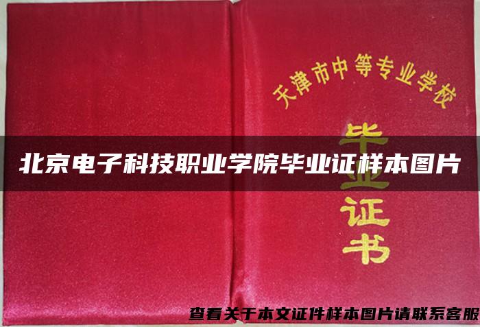 北京电子科技职业学院毕业证样本图片