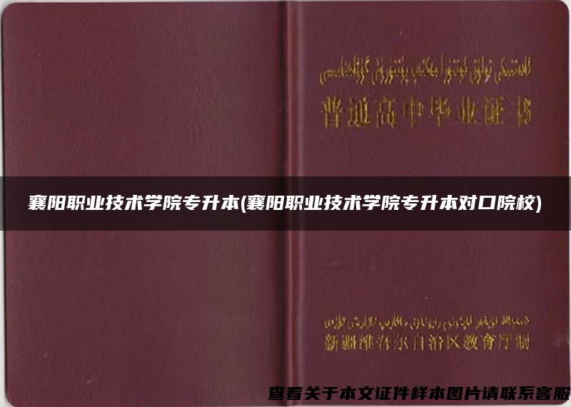 襄阳职业技术学院专升本(襄阳职业技术学院专升本对口院校)