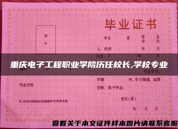 重庆电子工程职业学院历任校长,学校专业