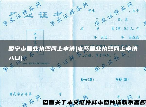 西宁市营业执照网上申请(电商营业执照网上申请入口)