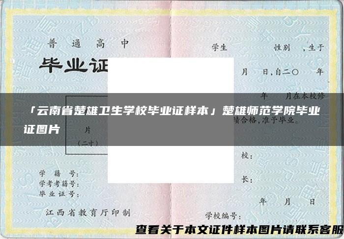 「云南省楚雄卫生学校毕业证样本」楚雄师范学院毕业证图片