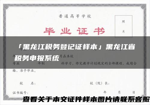 「黑龙江税务登记证样本」黑龙江省税务申报系统