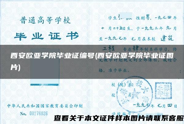 西安欧亚学院毕业证编号(西安欧亚学院毕业证图片)