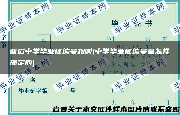 西眉中学毕业证编号规则(中学毕业证编号是怎样确定的)