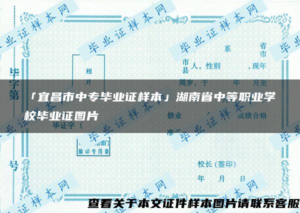 「宜昌市中专毕业证样本」湖南省中等职业学校毕业证图片