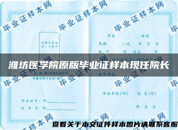 潍坊医学院原版毕业证样本现任院长