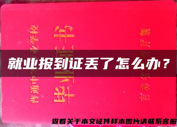 就业报到证丢了怎么办？