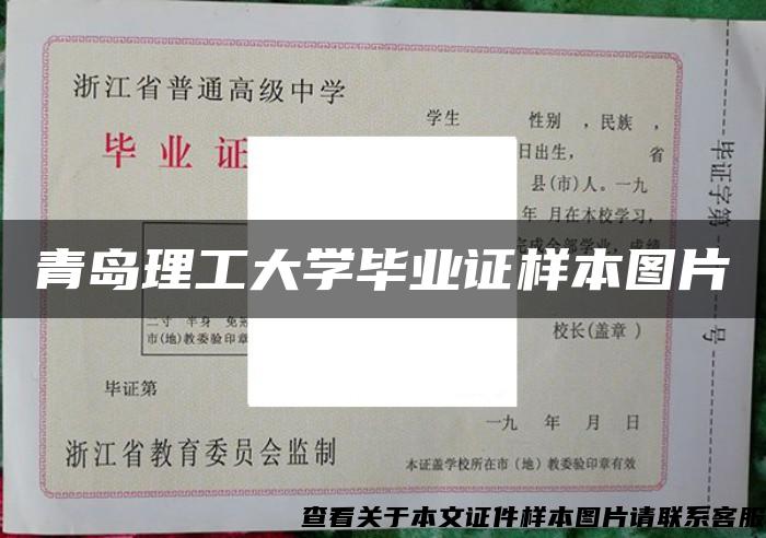 青岛理工大学毕业证样本图片