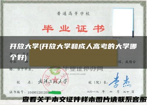 开放大学(开放大学和成人高考的大学哪个好)