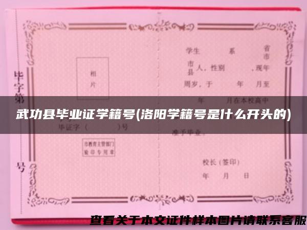 武功县毕业证学籍号(洛阳学籍号是什么开头的)