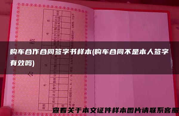 购车合作合同签字书样本(购车合同不是本人签字有效吗)