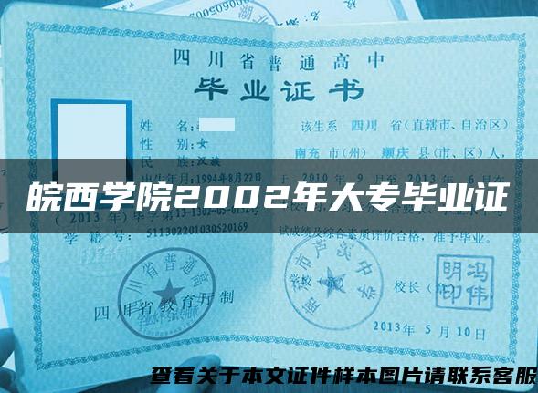 皖西学院2002年大专毕业证