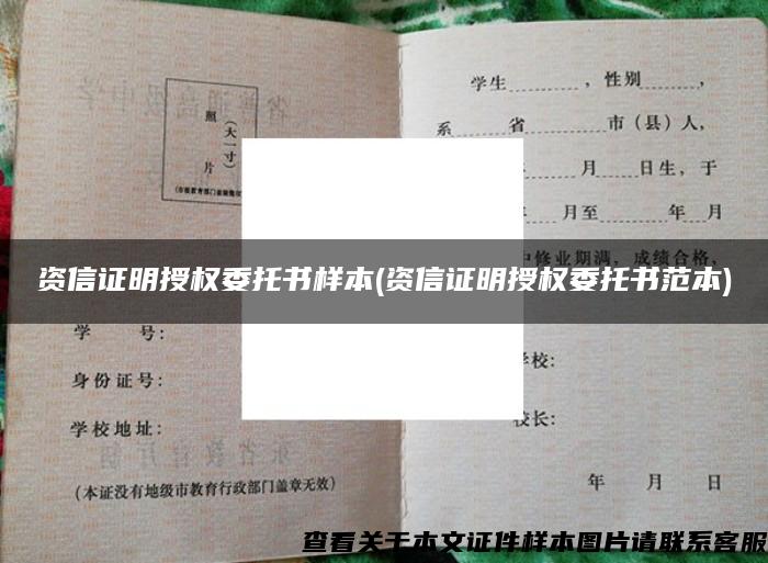 资信证明授权委托书样本(资信证明授权委托书范本)