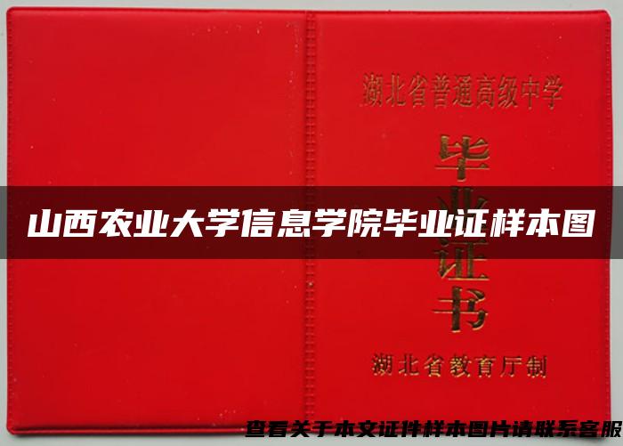 山西农业大学信息学院毕业证样本图