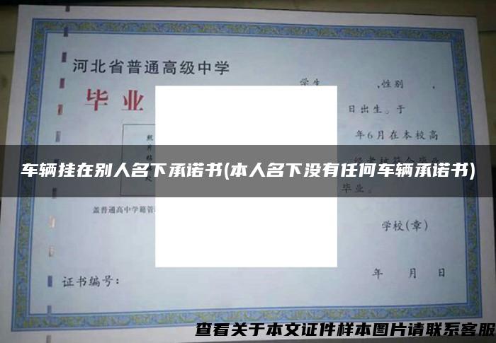 车辆挂在别人名下承诺书(本人名下没有任何车辆承诺书)