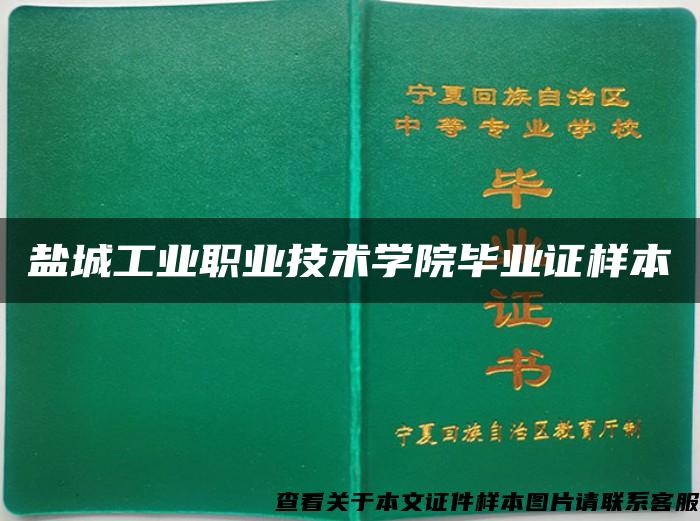 盐城工业职业技术学院毕业证样本