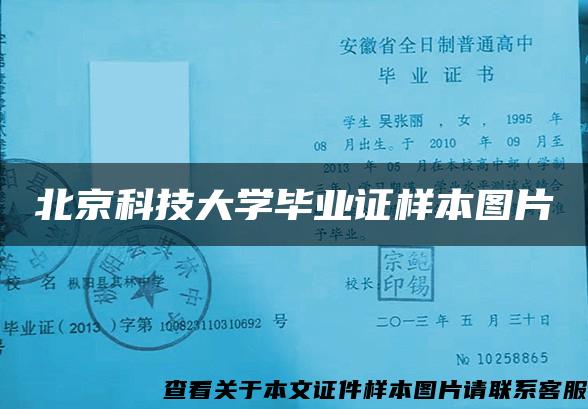 北京科技大学毕业证样本图片