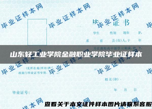 山东轻工业学院金融职业学院毕业证样本