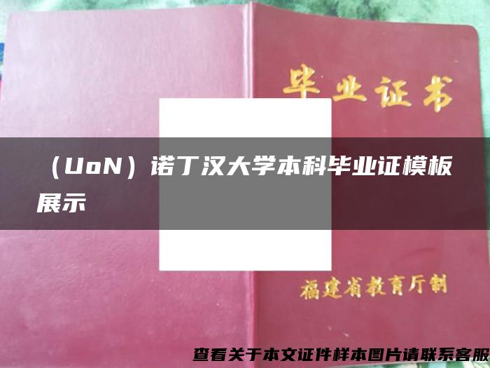 （UoN）诺丁汉大学本科毕业证模板展示