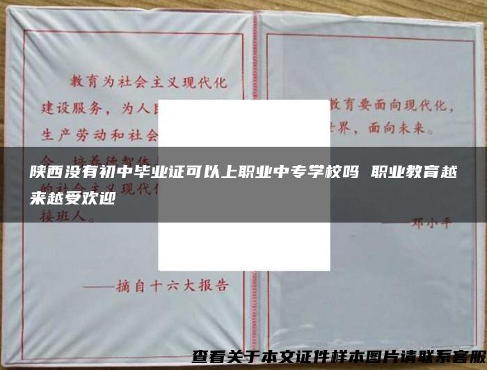 陕西没有初中毕业证可以上职业中专学校吗 职业教育越来越受欢迎