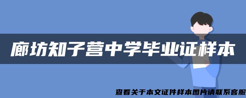 廊坊知子营中学毕业证样本